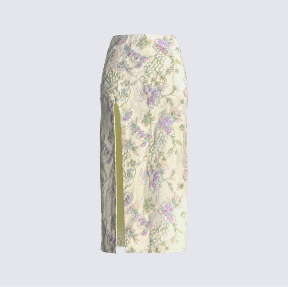 Large Lennon Floral Sequin Maxi Skirt